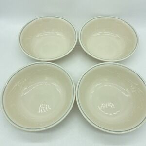 Corelle Windflower‎ Ivory With Blue Rim 6 1/4" Diameter Set Of 4 Cereal Bowls